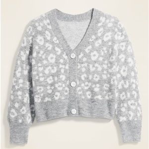 Cozy Leopard-Print V-Neck Cardigan Sweater